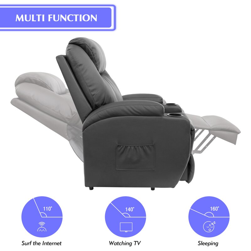Faux Leather Heated Massage Chair (3)