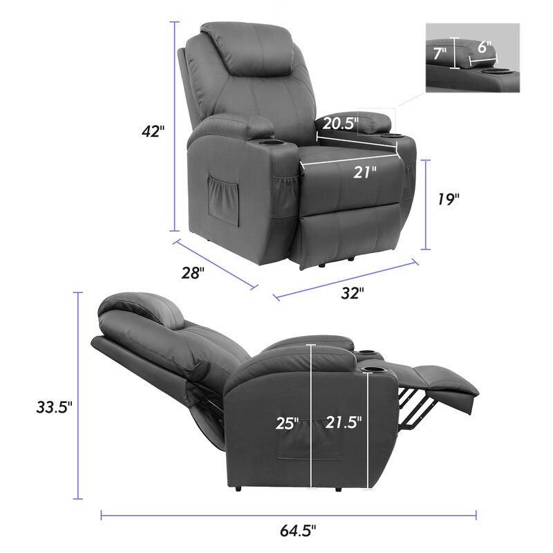 Faux Leather Heated Massage Chair (5)