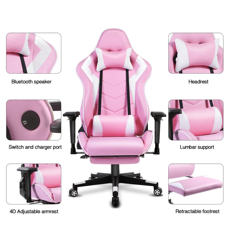 Gaming Chair Recliner With Bluetooth Speakers (2)