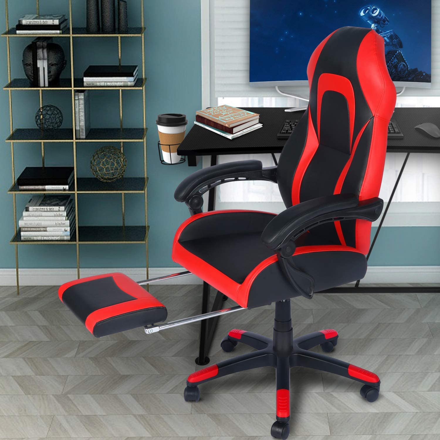 Gaming Recliner Chair With Support Footrest (2)