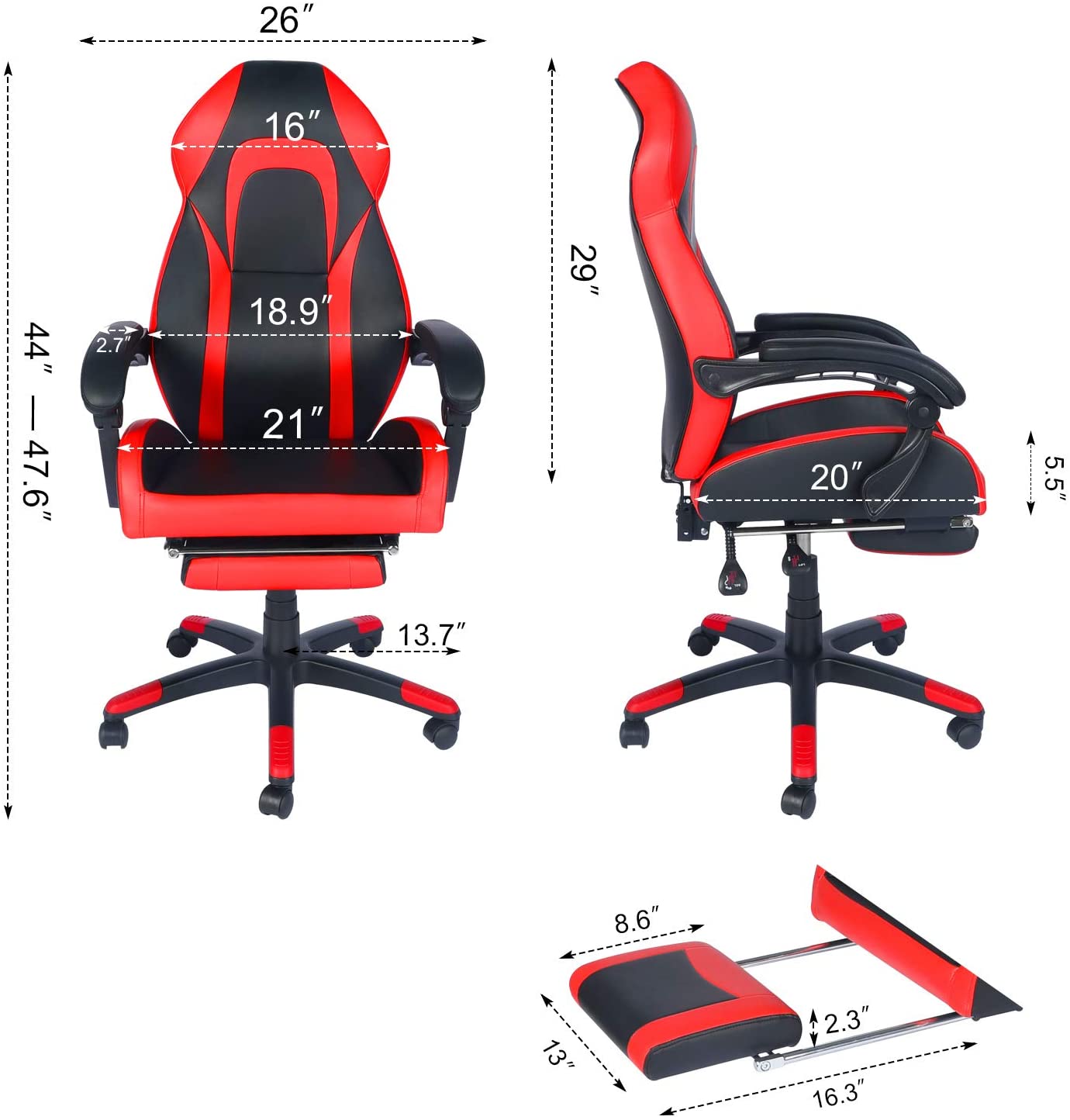 Gaming Recliner Chair With Support Footrest (3)