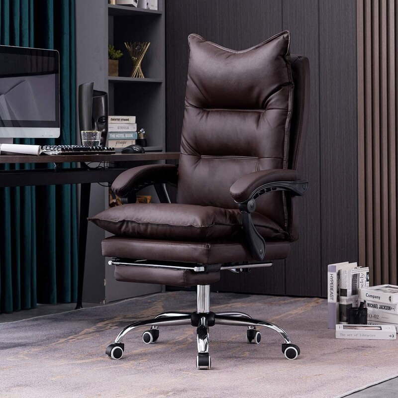 High Back Ergonomic Genuine Leather Task Chair (1)