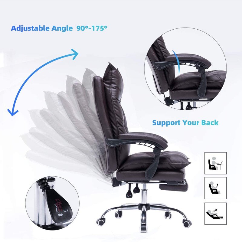High Back Ergonomic Genuine Leather Task Chair (5)