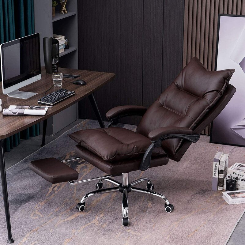 High Back Ergonomic Genuine Leather Task Chair (7)