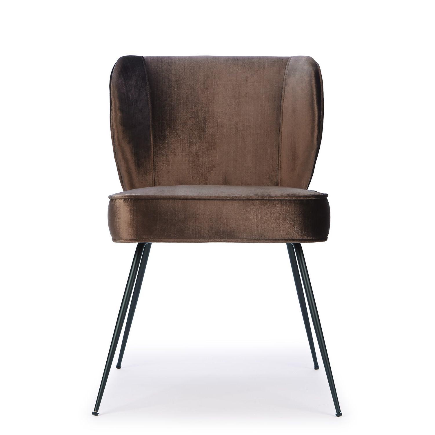 Modern brown velvet chair