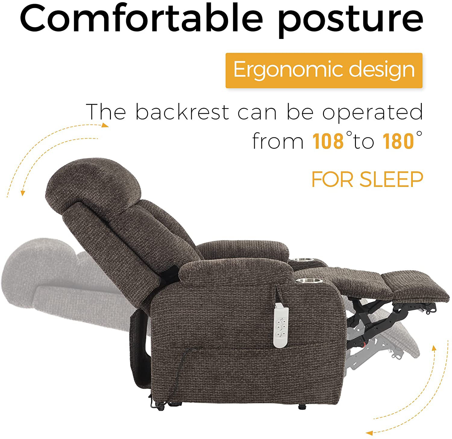 ergonomic design and comfortable recliner