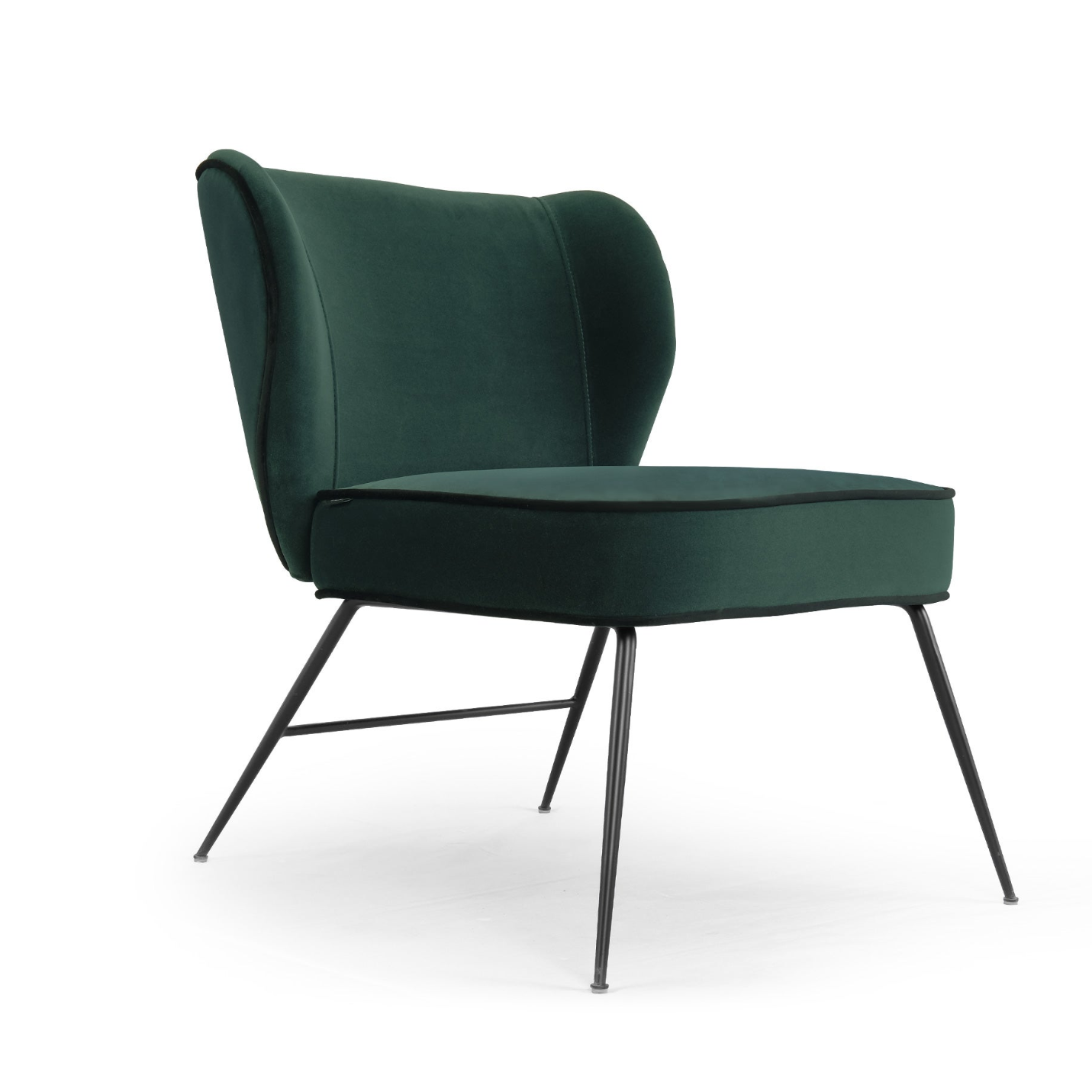 modern green velvet chair